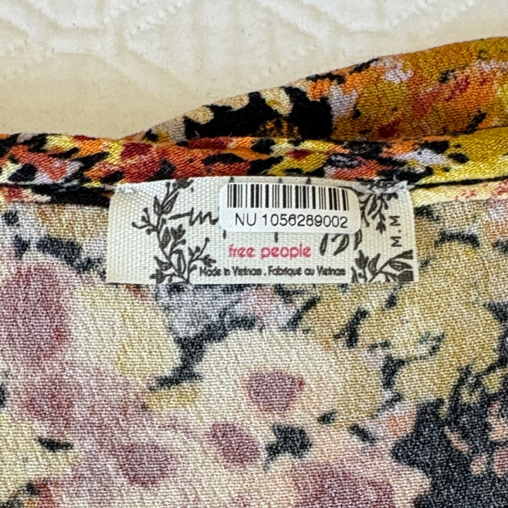 Free People Multicolor Floral Fabric Bodysuit